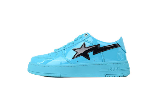 A BATHING APE BAPE STA Glossy Sky Blue & Black-Star Sneakers | Women's & Men's Skate-Inspired Shoes