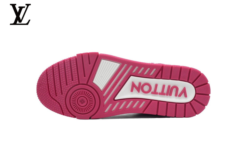 Louis Vuitton Trainer  shoes for man  women Sneaker – Fuchsia & White