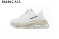 Balenciaga Triple S men's shoes  women sneakers — White, Clear Sole