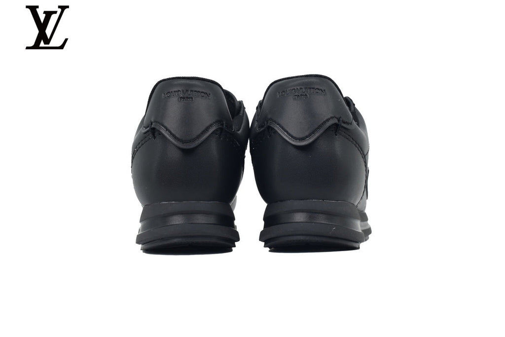 Louis Vuitton Low Top Sneaker in Black Smooth Leather with Embossed Logo