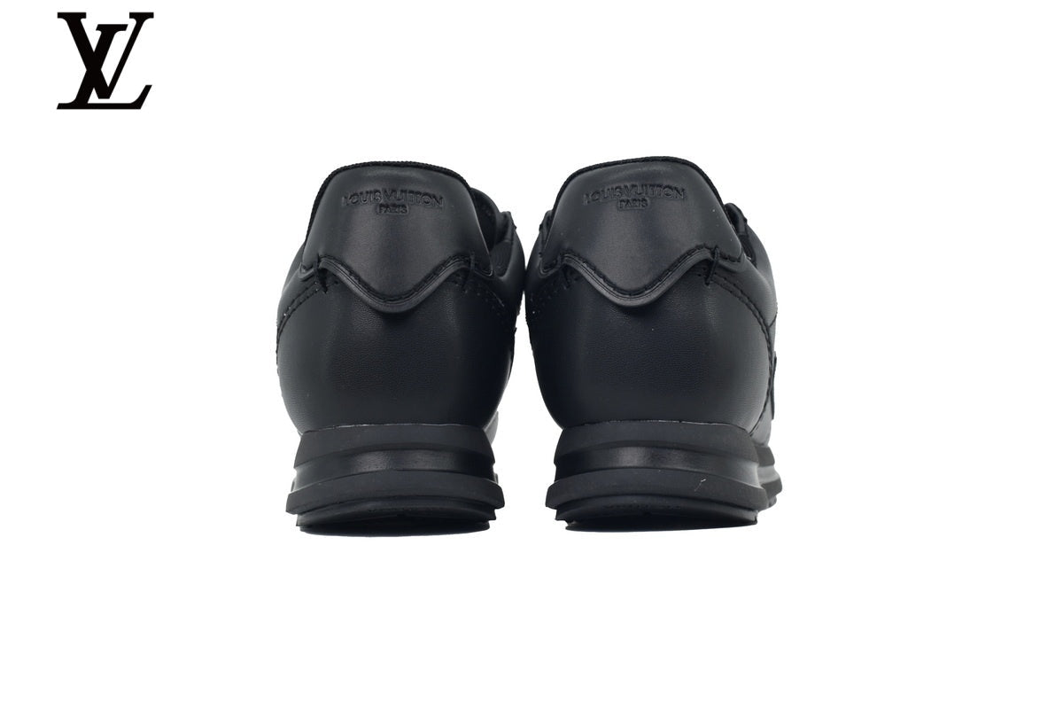 Louis Vuitton shoes for man  women Black Leather Low-Top Sneakers
