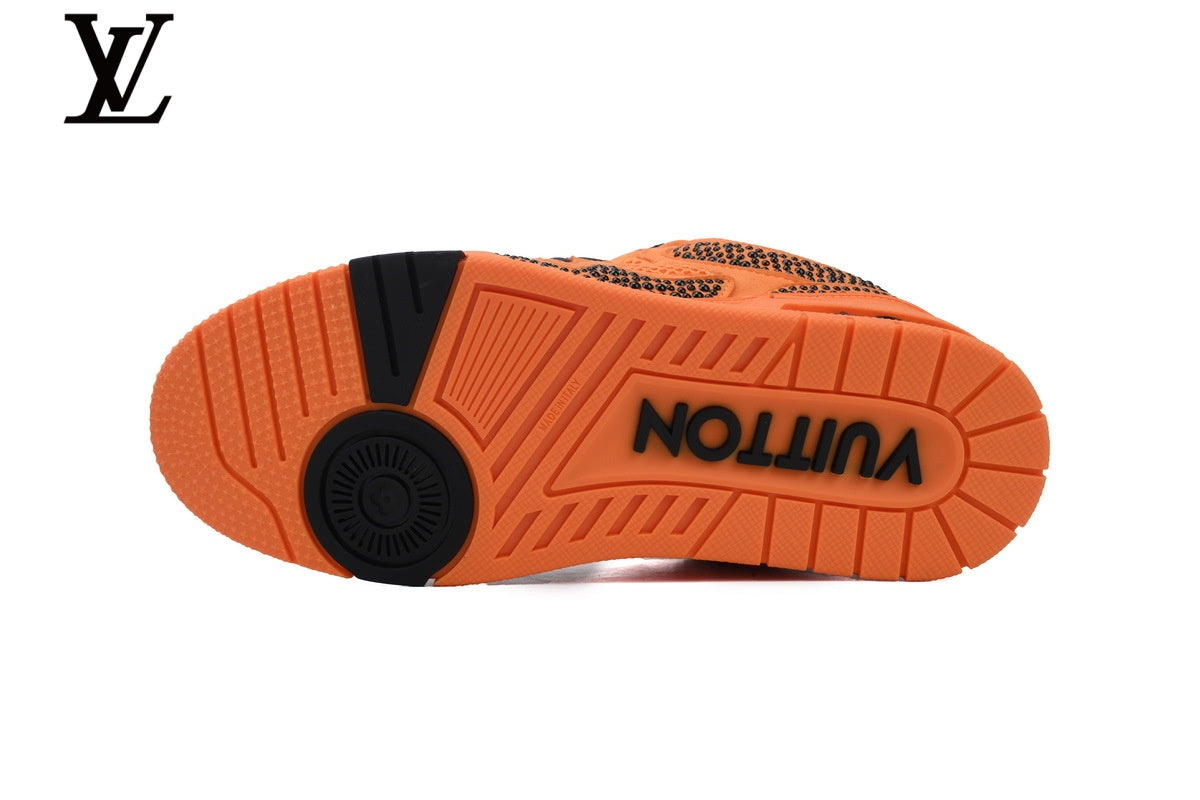 Louis Vuitton Skate shoes for man  women Sneaker – Orange Rhinestone