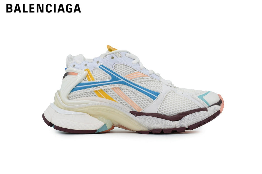 Balenciaga Runner men's shoes  women sneakers— White Multicolor