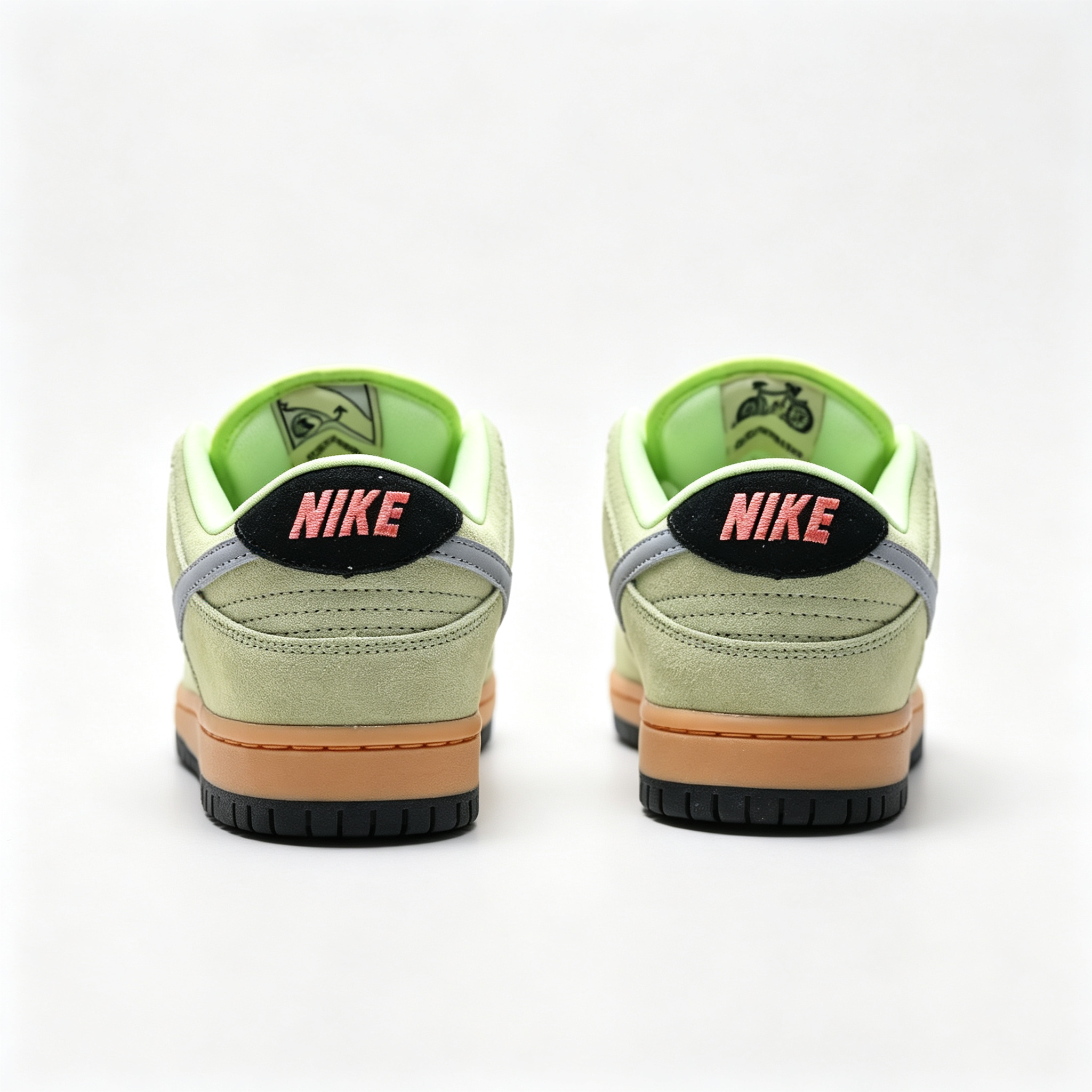 Nike Dunk Low — Pale Lime Green Suede / Gum Bottom