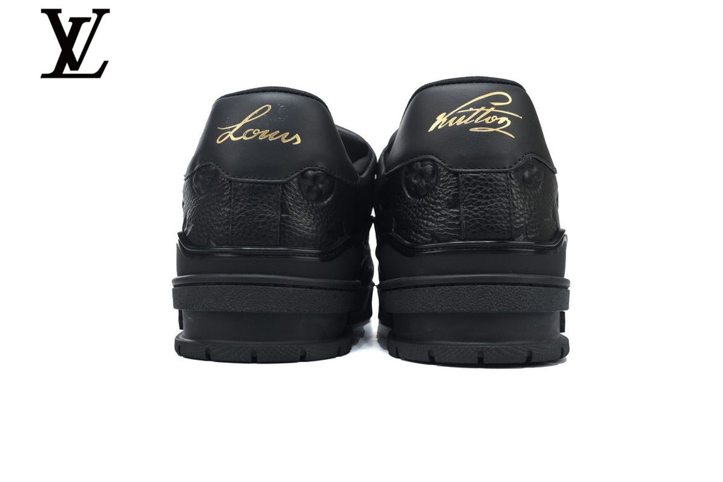 Louis Vuitton Trainer Sneakers – Black Embossed Monogram