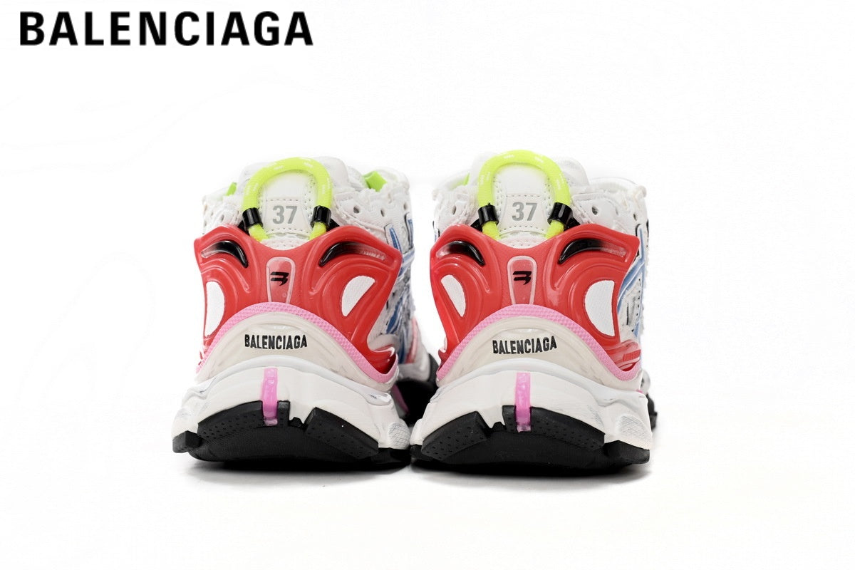 Balenciaga Runner men's shoes  women sneakers— White Multicolor