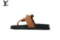 Louis Vuitton Flip Flop Sandal in Brown with Metal Buckle