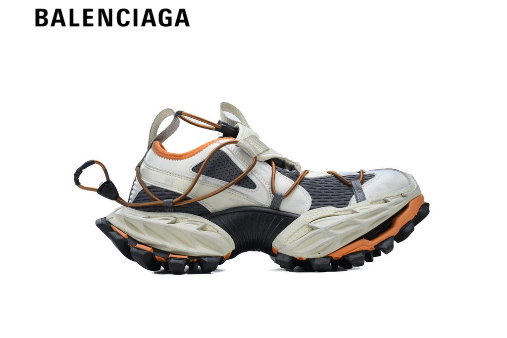Balenciaga Defender men's shoes  women sneakers White Orange