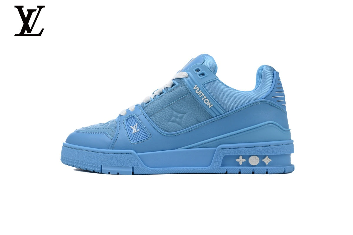 Louis Vuitton Trainer  shoes for man  women Sneaker – Blue Monogram