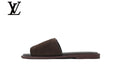 louis vuitton shoes for man  women Dark Brown Suede-Look Slides | Sizes 35–46
