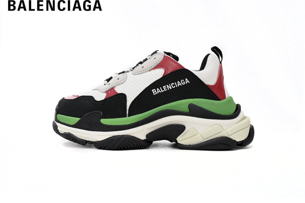 Balenciaga Triple S men's shoes  women sneakers - Black, White, Red & Green