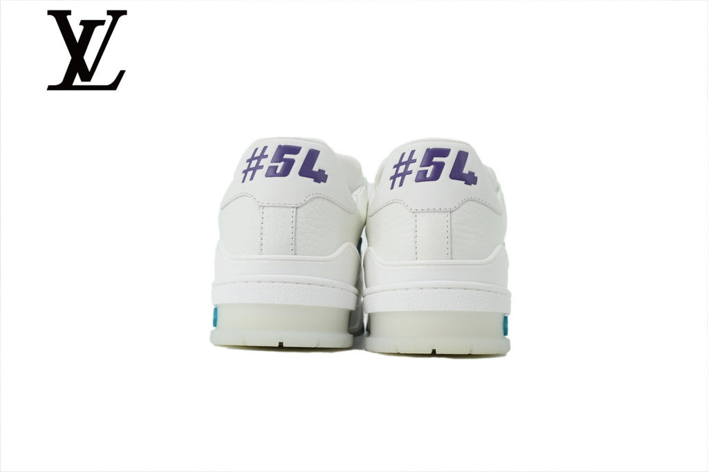 Louis Vuitton Trainer shoes for man  women Sneakers - White and Light Blue