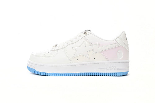 A BATHING APE BAPE STA White Iridescent Pastel Sneakers | Women's & Men's Skate-Inspired Shoes