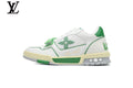 Louis Vuitton Trainer shoes for man  women Sneakers - White and Green Mesh & Leather