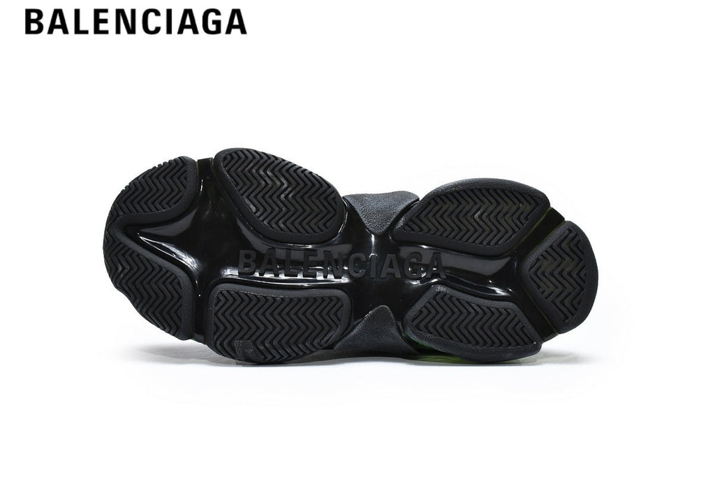Balenciaga Triple S men's shoes  women sneakers — Black & Green, Clear Sole