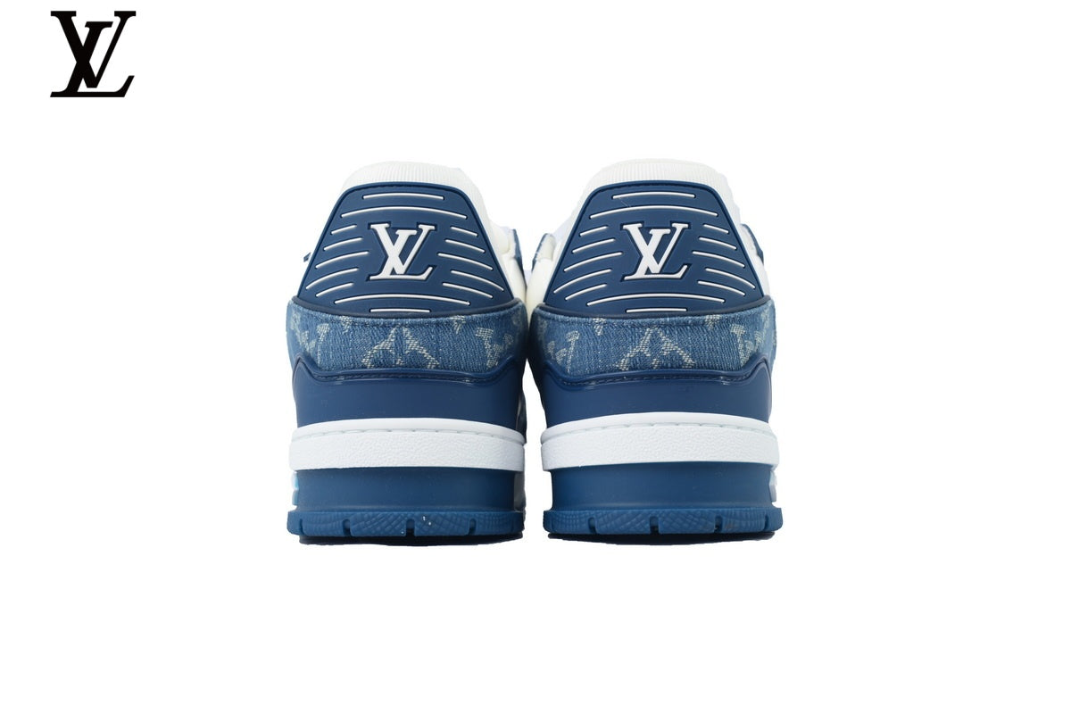 Louis Vuitton LV shoes for man  women Trainer Sneaker – Blue Denim
