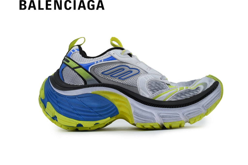 Balenciaga Cargo men's shoes  women sneakers White Blue Lime