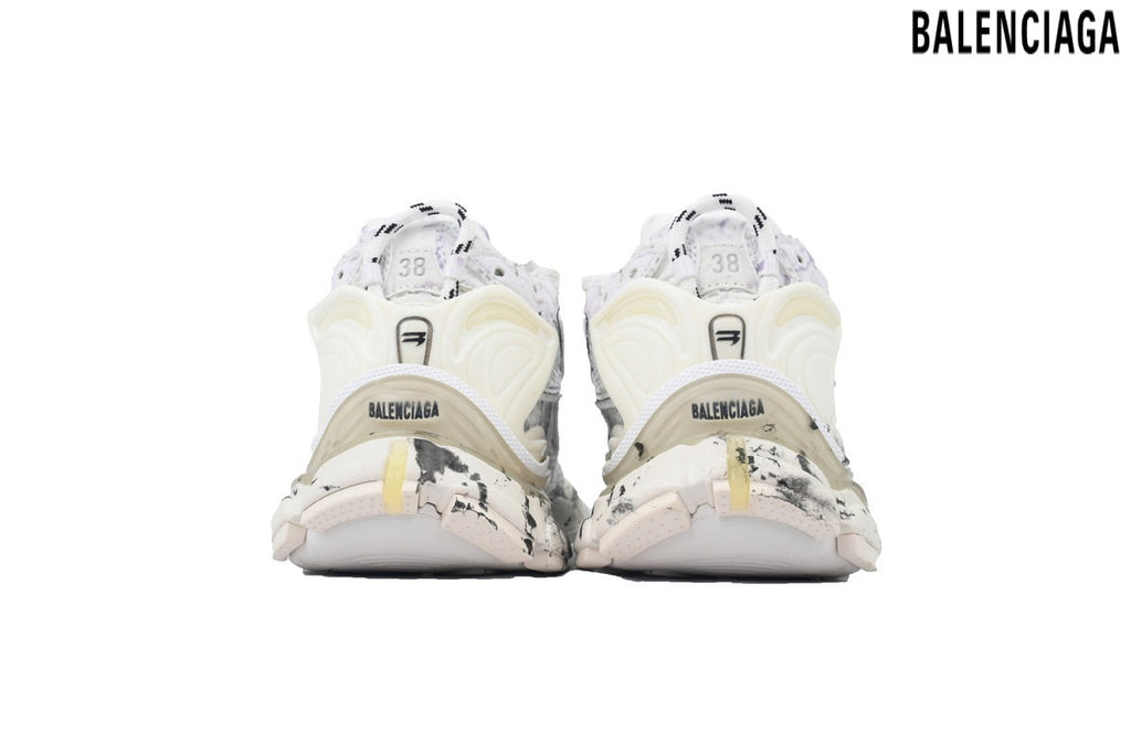 Balenciaga Runner men's shoes  women sneakers – White & Purple Splatter