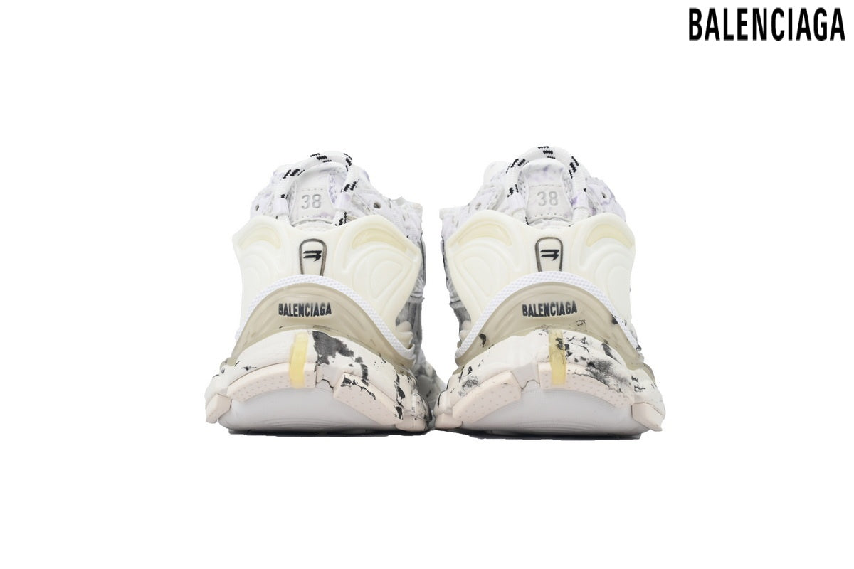 Balenciaga Runner men's shoes  women sneakers – White & Purple Splatter