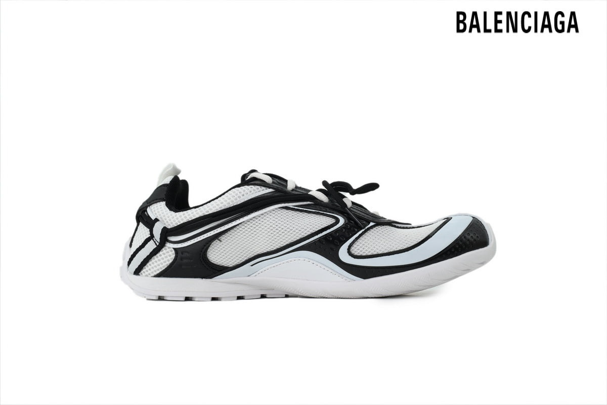 Balenciaga Kicker men's shoes  women sneakers Black White Light Blue