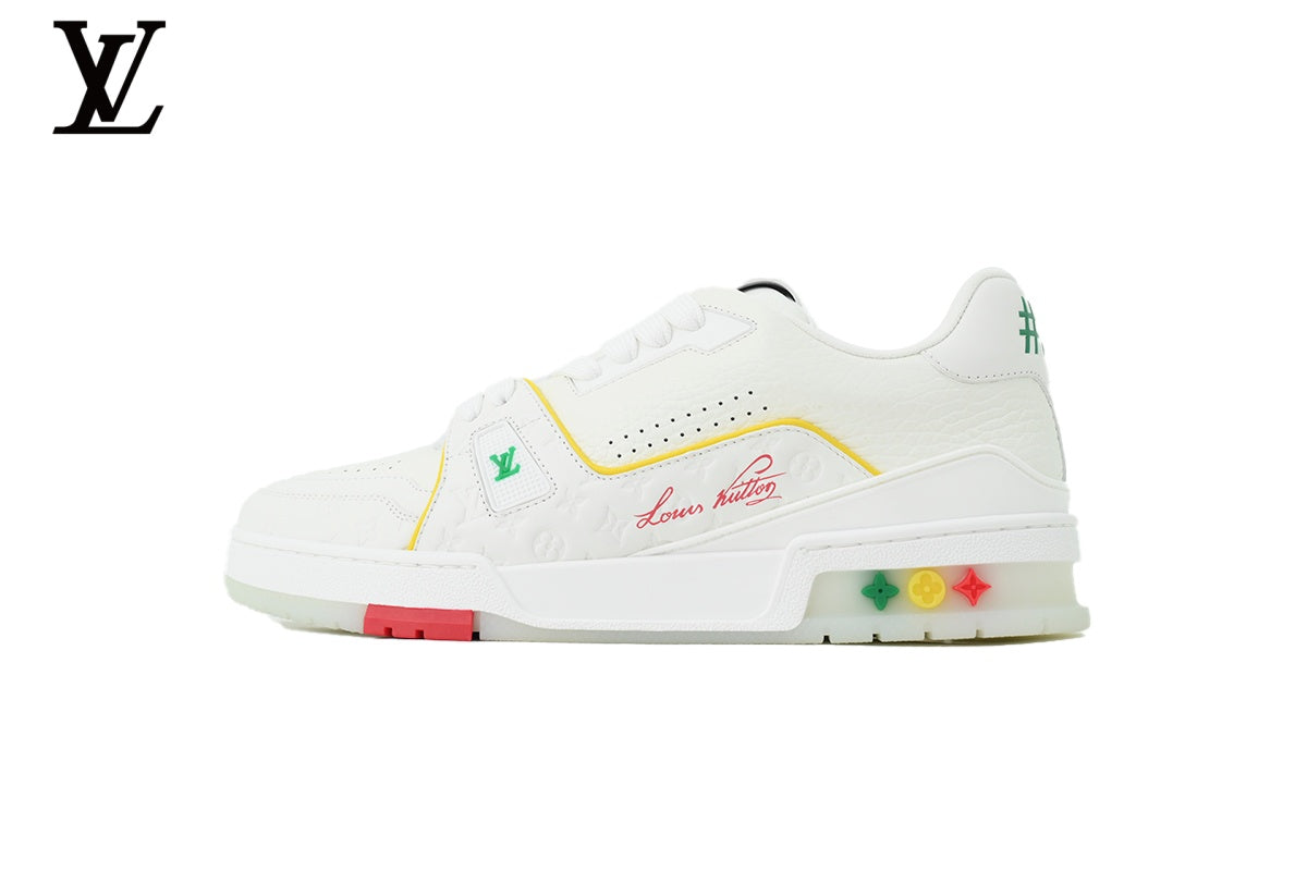 Louis Vuitton Trainer  shoes for man  women Sneaker – White Multicolor Accent