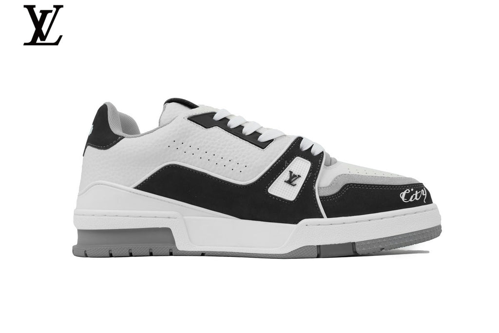 Louis Vuitton LV shoes for man  women Trainer Sneaker – Navy & White