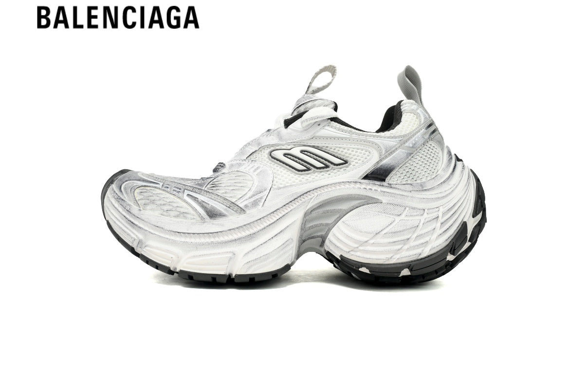 Balenciaga Cargo Sneaker — White Mesh & Grey Distressed Finish