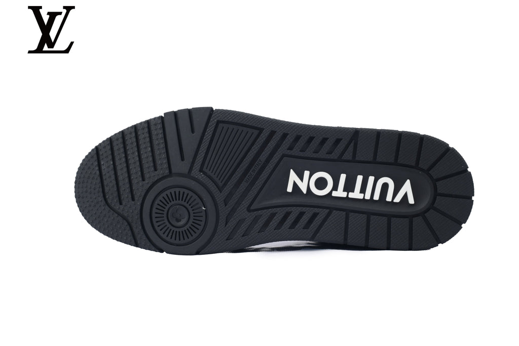 Louis Vuitton Trainer  shoes for man  women Sneaker – Black Multicolor Monogram