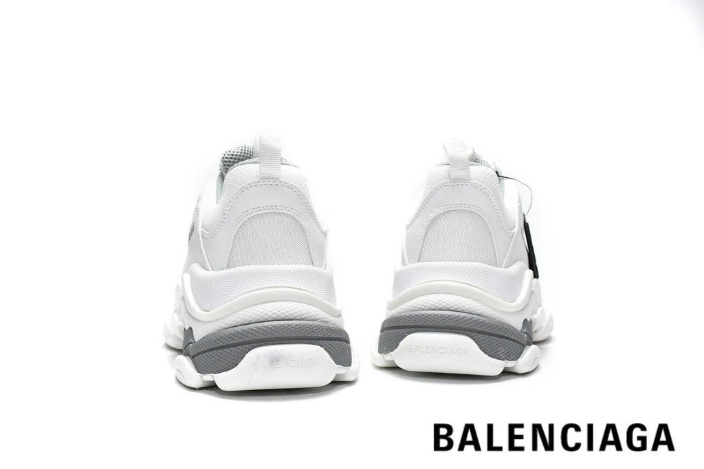 Balenciaga Triple S men's shoes  women sneakers – White & Grey
