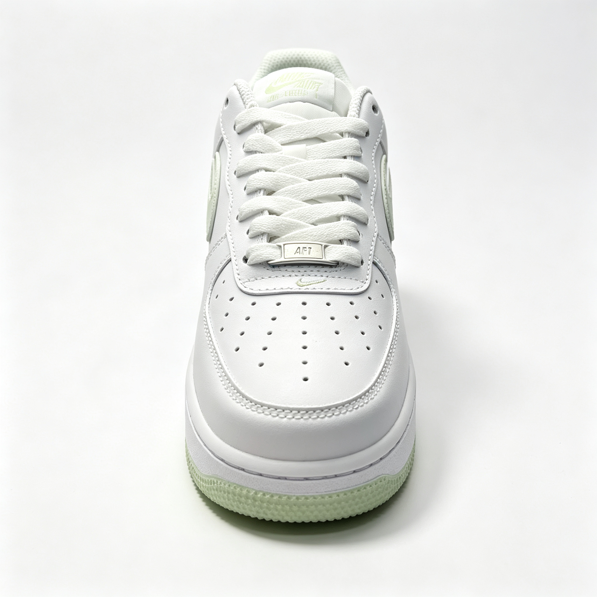 Nike Air Force 1 '07 Low Custom – White / Honeydew Outline Swoosh