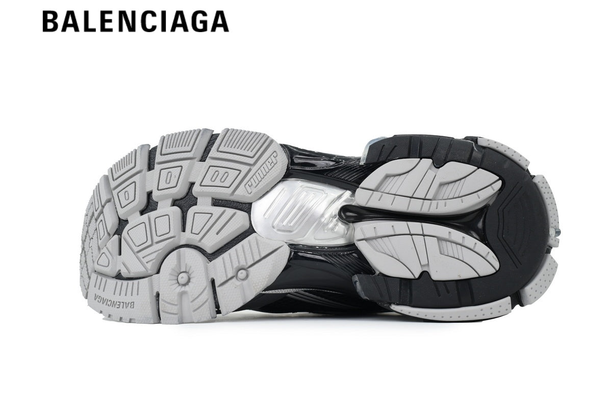 Balenciaga Runner men's shoes  women sneakers Black Silver
